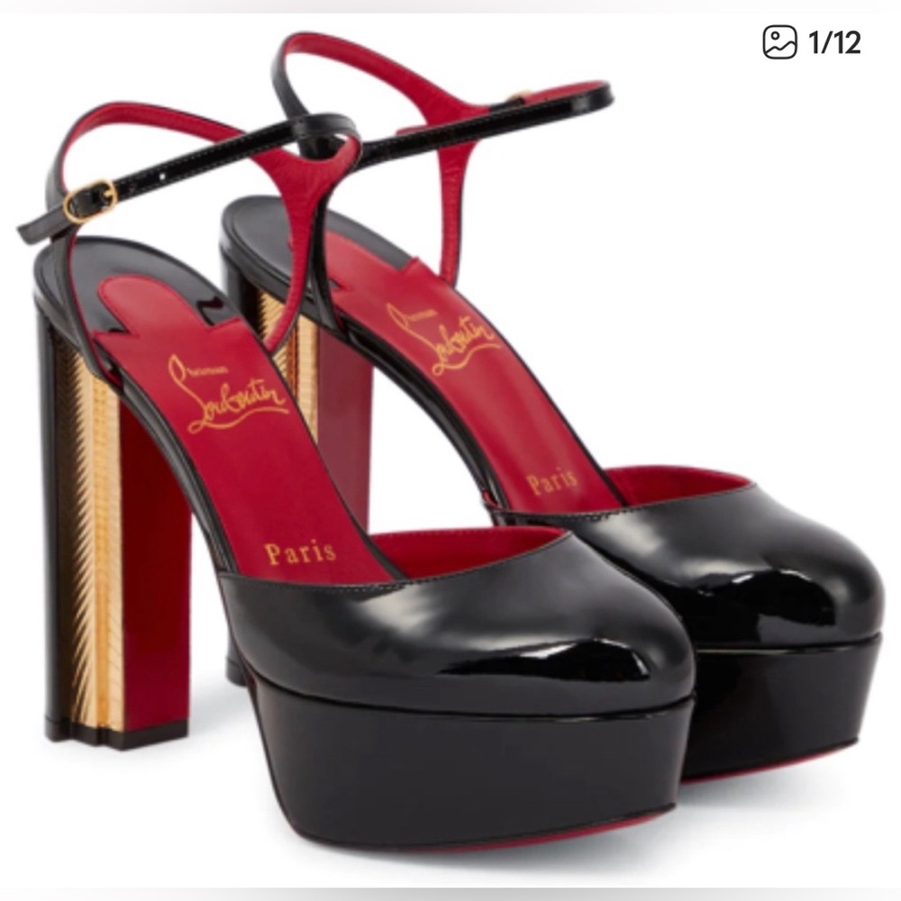 Christian Louboutin Black and Red Platform Heels